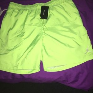 Neon Green Jordan Poolside Shorts